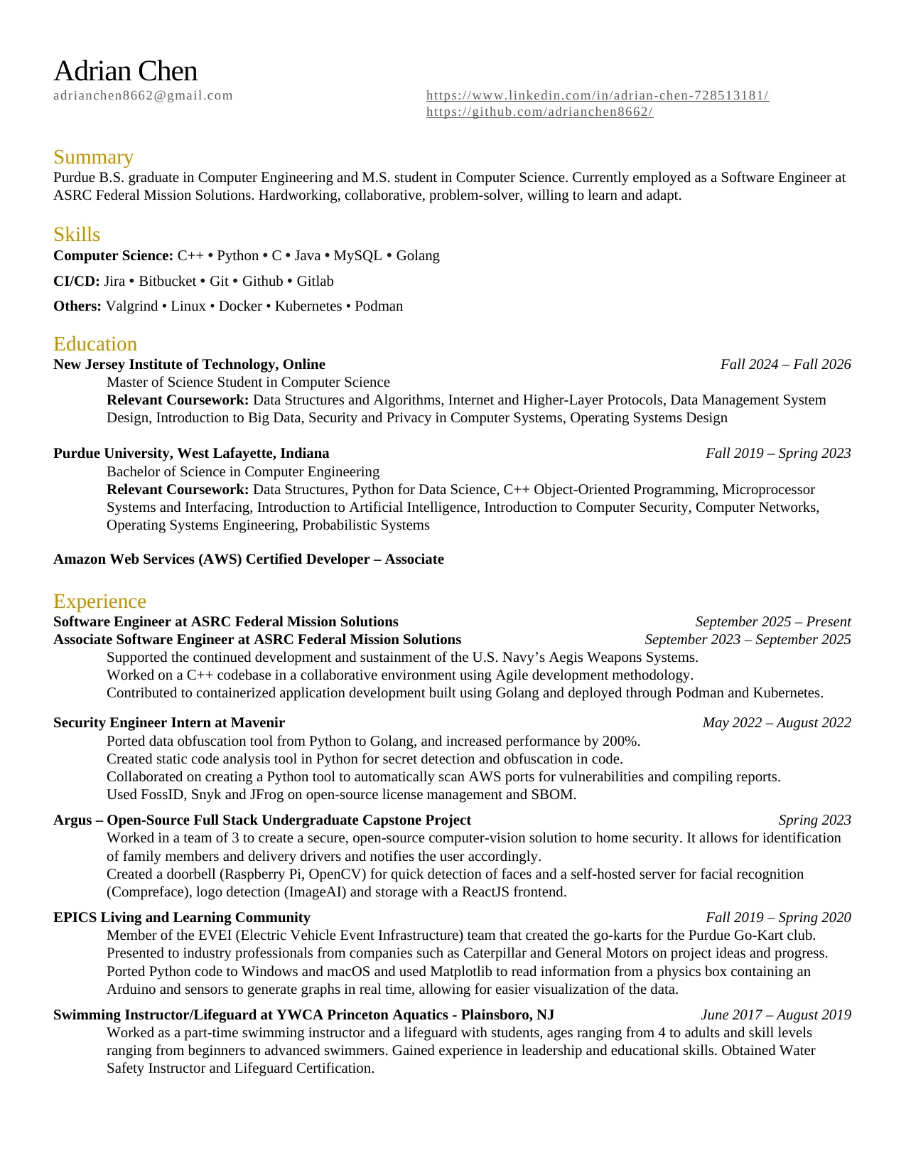 Preview of Adrian Chen's resume. Open it to read the PDF.